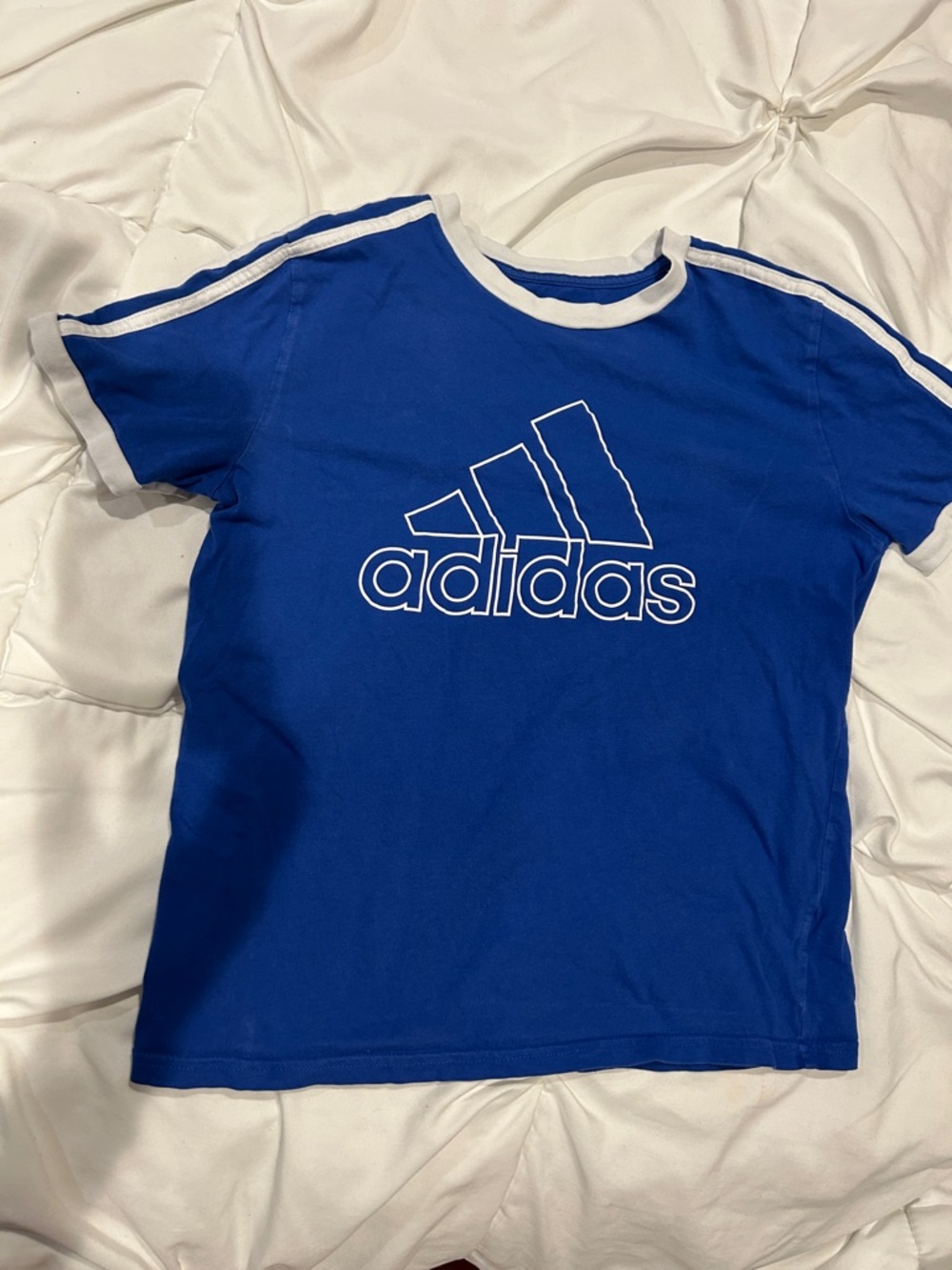 adidas Royal Blue Tee with White Trim and Logo